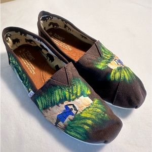 Toms shoes for women size 8-Haiti Hand painted